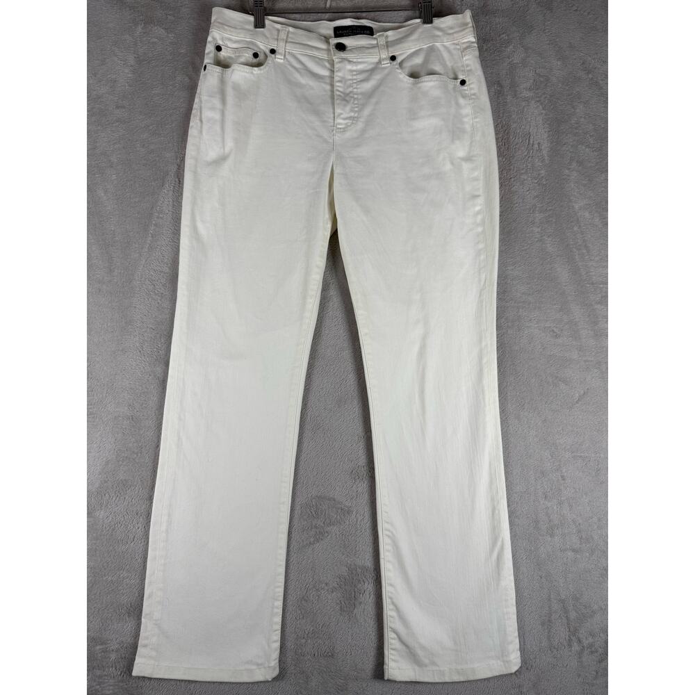 Lauren Ralph Lauren LRL Classic Straight Jeans Size 10 Stretch White Denim 34x30